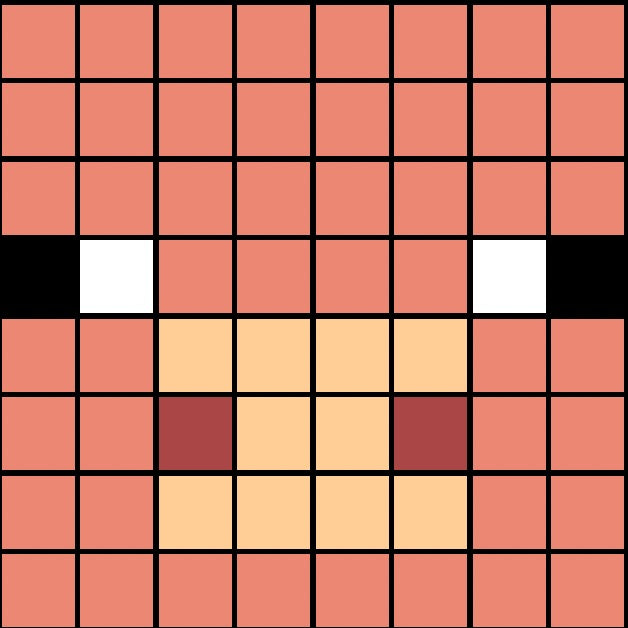 minecraft pig face pixel art